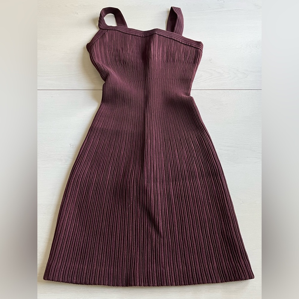 ALAIA  Burgundy Purplish Sleeveless Body-con Dress